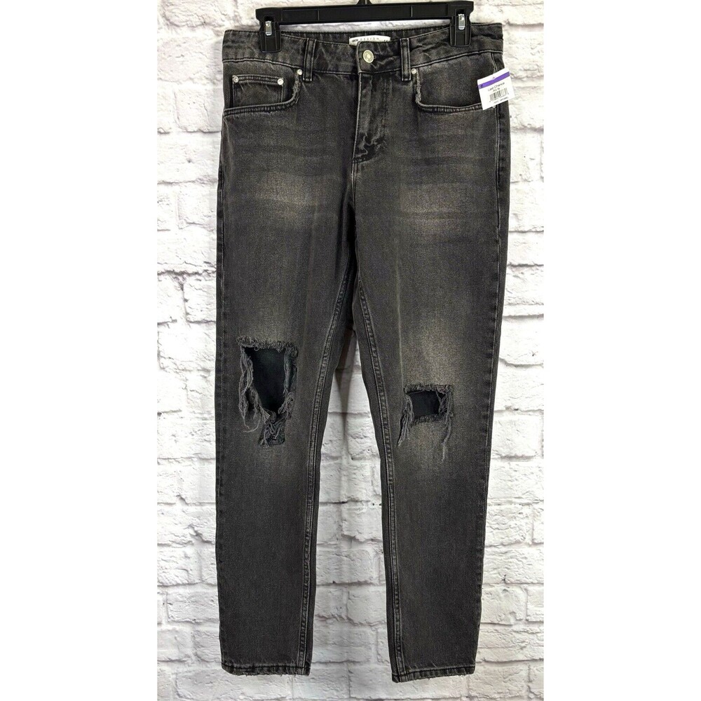 ASOS Design Men's Black Skinny Distressed Denim Jeans Ripped Size 28‎ x 30 NEW